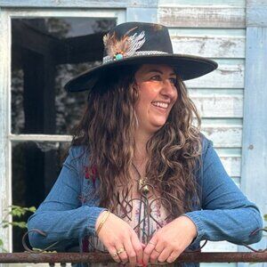 Distressed Teal Western Hat